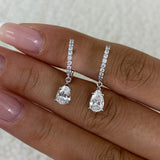 Diamond Dangle Earrings 1.2 ct White Gold