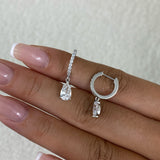 Diamond Dangle Earrings 1.2 ct White Gold