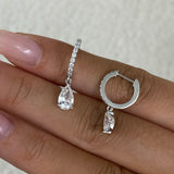 Diamond Dangle Earrings 1.2 ct White Gold