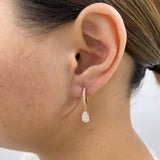 Diamond Dangle Earrings 1.2 ct Yellow Gold