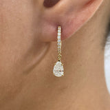 Diamond Dangle Earrings 1.2 ct Yellow Gold