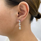 Diamond Dangle Earrings 3.5 ct White Gold