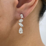 Diamond Dangle Earrings 3.5 ct White Gold
