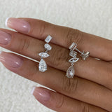 Diamond Dangle Earrings 3.5 ct White Gold