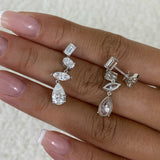 Diamond Dangle Earrings 3.5 ct White Gold