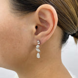 Diamond Dangle Earrings 3.5 ct White Gold