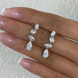 Diamond Dangle Earrings 3.5 ct White Gold