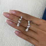 Diamond Dangle Earrings 3.5 ct White Gold