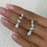 Diamond Dangle Earrings 3.5 ct White Gold