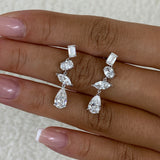 Diamond Dangle Earrings 4 ct White Gold