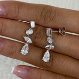 Diamond Dangle Earrings 4 ct White Gold