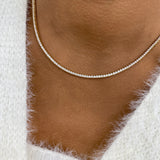 Diamond Tennis Necklace 2.7 ct Yellow Gold