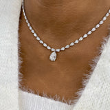 Diamond Pendant Necklace 21.3 ct White Gold