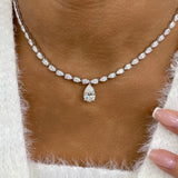 Diamond Pendant Necklace 21.3 ct White Gold