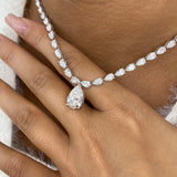 Diamond Pendant Necklace 21.3 ct White Gold