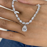 Diamond Pendant Necklace 21.3 ct White Gold