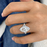 Diamora Ring 3.7 ct TCW , Solid Gold 14k