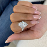 Diamora Ring 3.7 ct TCW , Solid Gold 14k