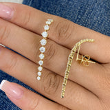 Diamond Hoop Earrings 2.1 ct Yellow Gold