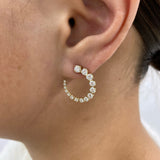 Diamond Hoop Earrings 1.8 ct Yellow Gold