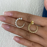 Diamond Hoop Earrings 1.8 ct Yellow Gold