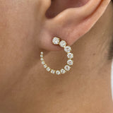 Diamond Hoop Earrings 1.8 ct Yellow Gold