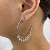 Diamond Hoop Earrings 1.8 ct White Gold