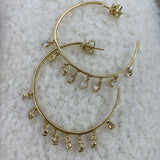 Diamond Hoop Earrings 1.8 ct Yellow Gold