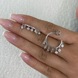 Diamond Hoop Earrings 1.6 ct White Gold