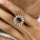 Diamond Pendant Necklace 1.6 ct White Gold