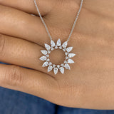 Diamond Pendant Necklace 1.6 ct White Gold