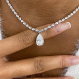 Diamond Pendant Necklace 14.7 ct White Gold