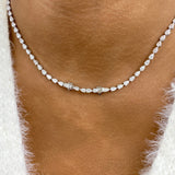 Diamond Pendant Necklace 14.7 ct White Gold