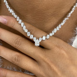 Diamond Pendant Necklace 31.7 ct White Gold