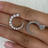 Diamond Hoop Earrings 1.8 ct White Gold