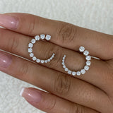 Diamond Hoop Earrings 1.8 ct White Gold