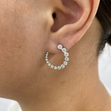 Diamond Hoop Earrings 1.8 ct White Gold
