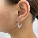 Diamond Hoop Earrings 1.4 ct White Gold