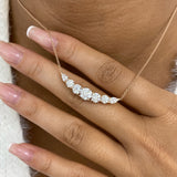 Diamond Pendant Necklace 3.2 ct Rose Gold