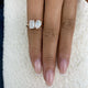 Toi-et Moi Ring 3 ct TCW , Solid Gold 14k