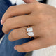 Toi-et Moi Ring 3 ct TCW , Solid Gold 14k