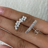 Diamond Climber Earrings 1.9 ct White Gold