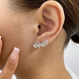 Diamond Climber Earrings 1.9 ct White Gold