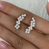 Diamond Climber Earrings 1.9 ct Yellow Gold