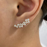 Diamond Climber Earrings 1.9 ct Yellow Gold