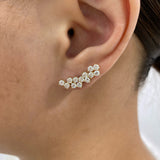 Diamond Climber Earrings 1.9 ct Yellow Gold