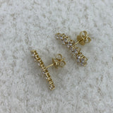 Diamond Climber Earrings 1.9 ct Yellow Gold