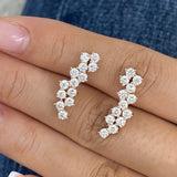 Diamond Climber Earrings 1.9 ct Rose Gold