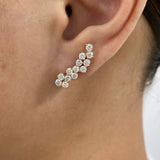 Diamond Climber Earrings 1.9 ct Rose Gold