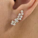 Diamond Climber Earrings 1.9 ct Rose Gold